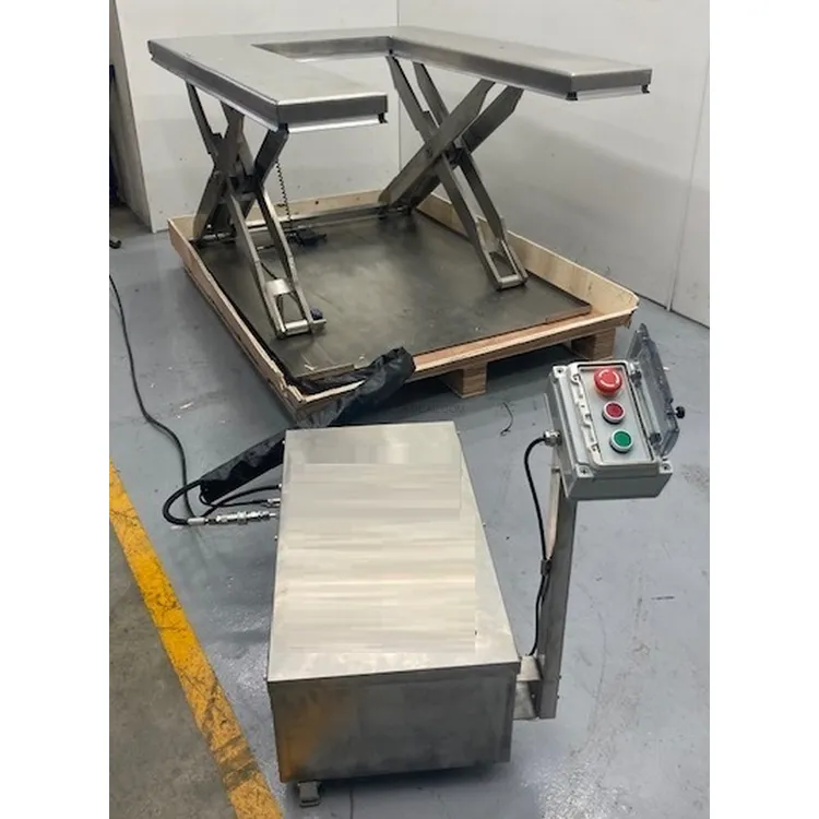 Mesa Elevatória Extra-Plana em U Inox AISI 304 ND 1500 kg 380V