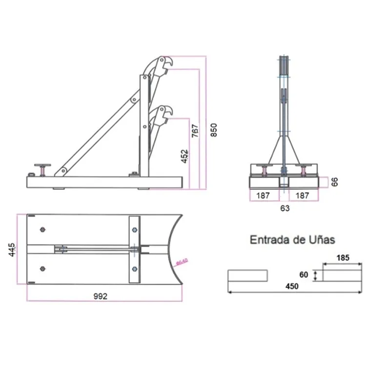 Pinça ATEX para Bidão ND 50-200 L 500 kg