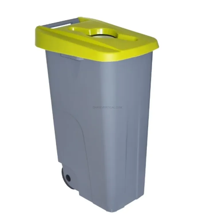 Recipiente de Reciclagem Amarelo com Abertura ND 110 L 420x570x880 mm