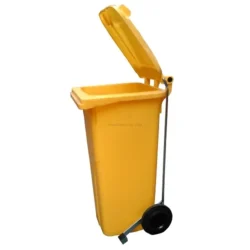 Recipiente de Reciclagem Amarelo com Pedal ND 730x580x1070 mm