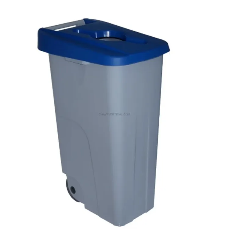 Recipiente de Reciclagem Azul com Abertura ND 110 L 420x570x880 mm