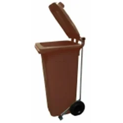 Recipiente de Reciclagem Castanho com Pedal ND 730x580x1070 mm