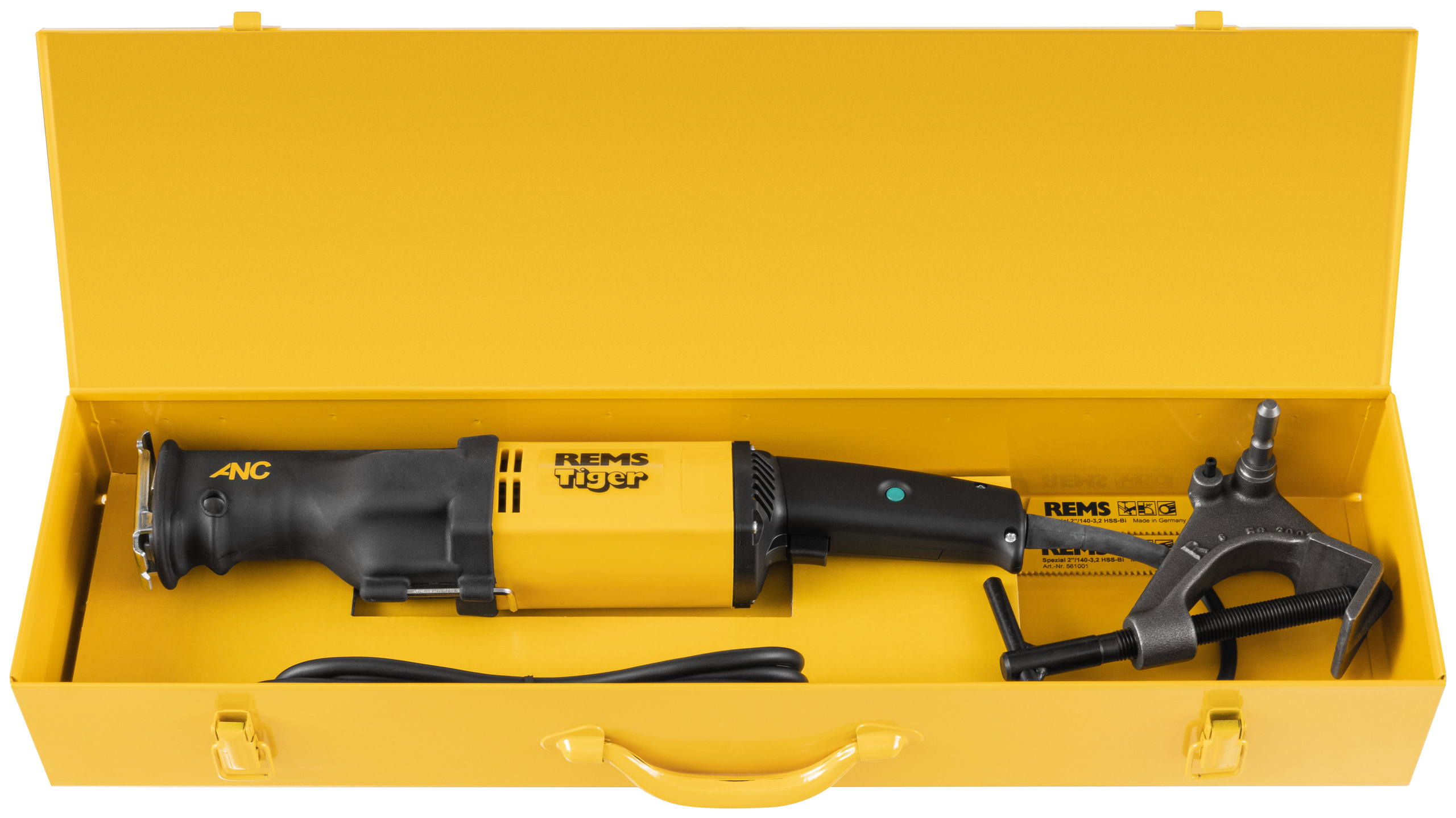 Serra de Sabre para Tubos REMS Tiger 1050 W com Guia de Fixação 2 POL REMS Tiger Set conjunto