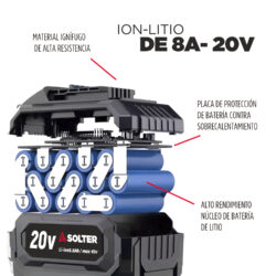 Bateria SOLTER BAT-20V 8 Ah - imagem 2