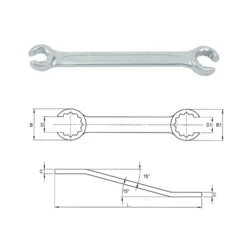 Chave de Luneta Aberta JONNESWAY 16 x 17 mm 12 Faces