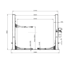 Elevador 2 Colunas 4T Basic-Line KROFTOOLS 4000kg Monofásico