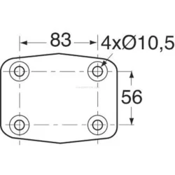 Gancho de Reboque Misto SODIFAC 3,5T 4 Furos 10,5 mm Distância 83x56 mm