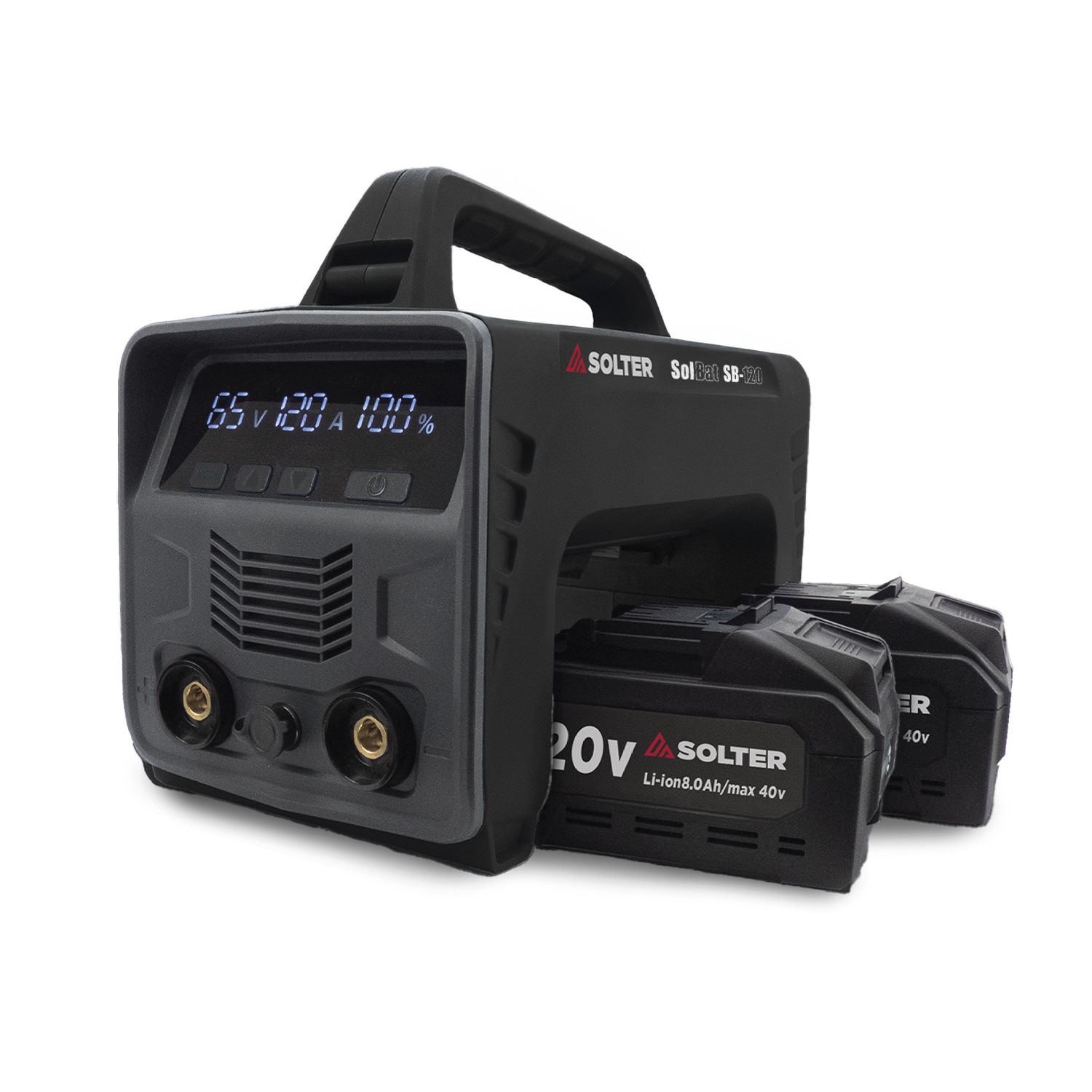 Soldador Inverter MMA a Bateria SOLTER SOLBAT SB-120 Pack 2 Baterias