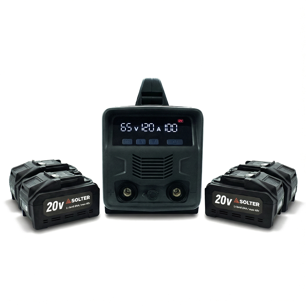 Soldador Inverter MMA a Bateria SOLTER SOLBAT SB-120 Pack 4 Baterias Soldador Inverter MMA a Bateria SOLTER SOLBAT SB-120 Pack 4 Baterias