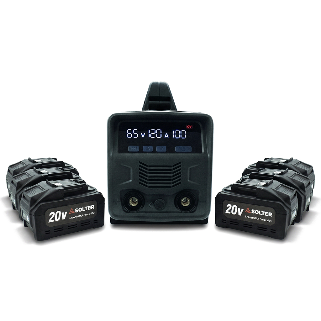 Soldador Inverter MMA a Bateria SOLTER SOLBAT SB-120 Pack 6 Baterias