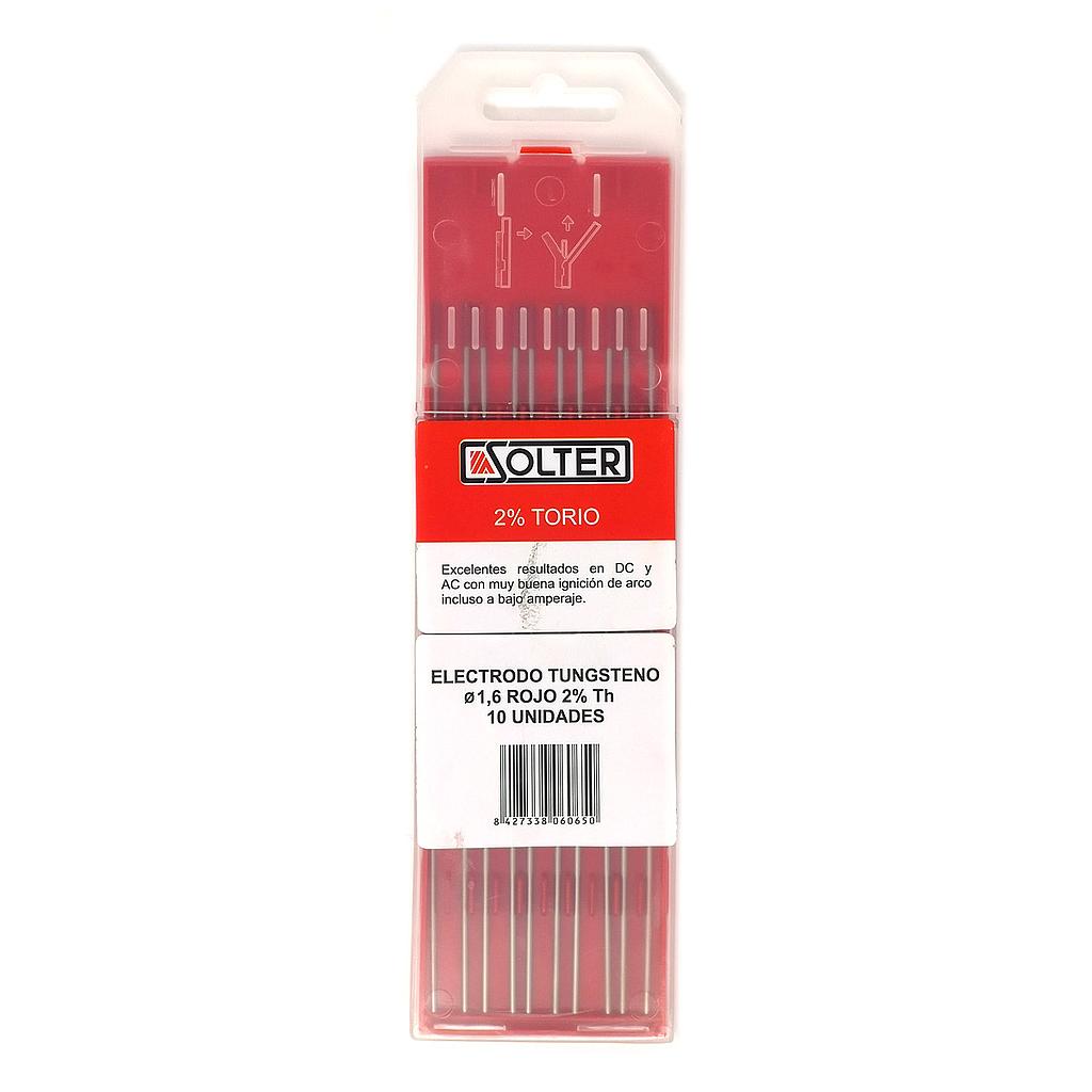 Elétrodos de Tungsténio Vermelho SOLTER 2% Tório