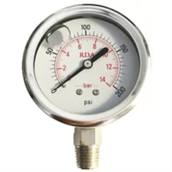 Manómetro de Glicerina Radial POWERED Ø63 mm 0–16 Bar 1/4″