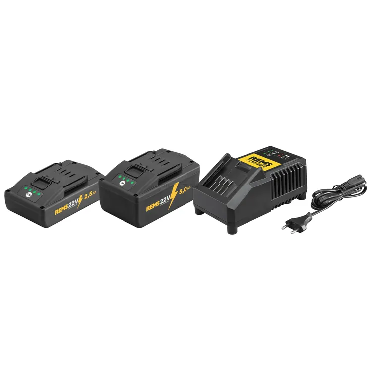 Power-Pack REMS 22V FC 2,5 AH + 5,0 AH + Carregador 120 W