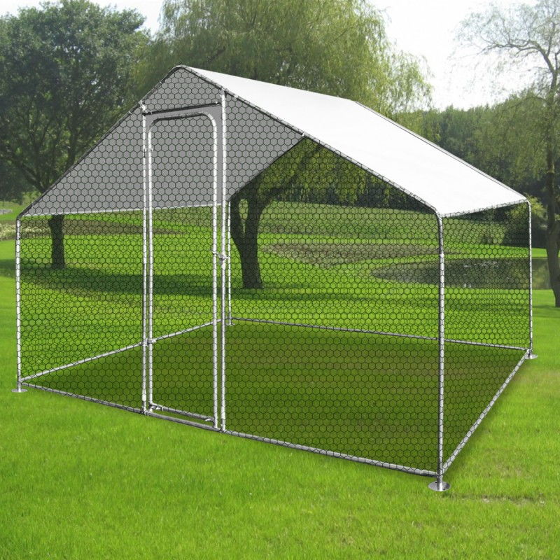 Capoeira para Aves Zipper 3x4x2.5m Redonda Galvanizada