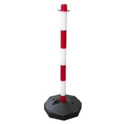 POSTE DE SINALIZAÇÃO P/CORRENTE PLÁSTICO VERMELHO/BRANCO JBM