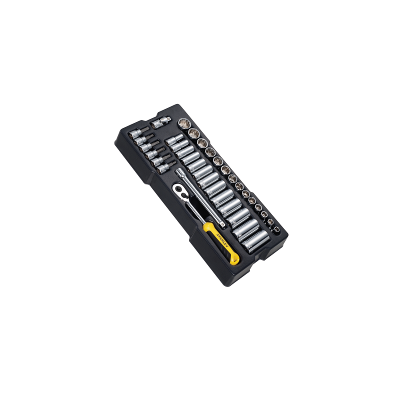 36 PEÇAS DE MECÂNICA MÉTRICA 3/8" STANLEY