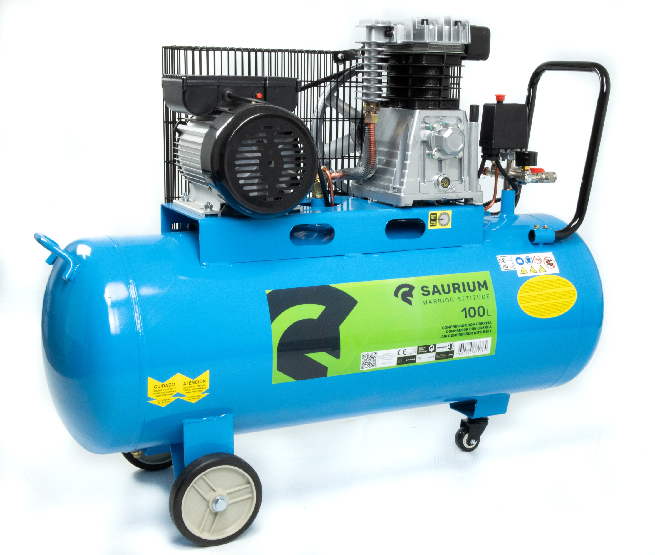 Compressor de Ar Elétrico SAURIUM 100L 3HP 230V 8 Bar