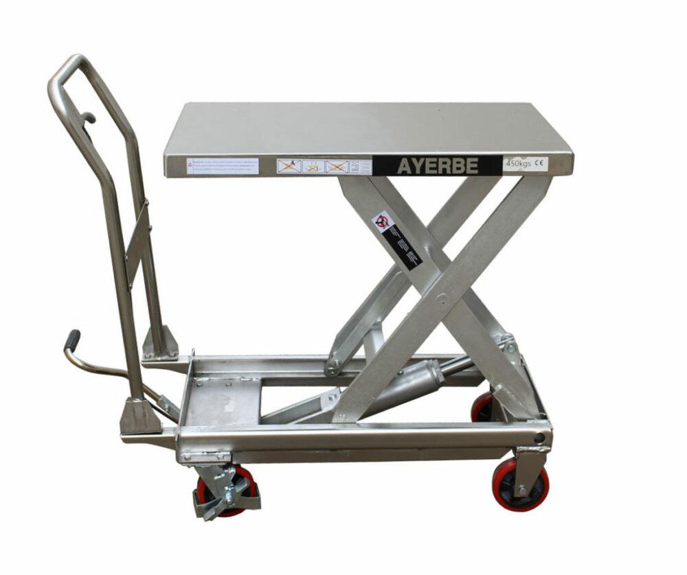 Mesa de elevação hidráulica inox AYERBE AY500-MH 450 Kg 890 mm