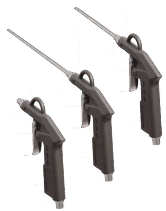 Pistola de Sopro Metal POWERED com 3 Ponteiras 30mm 100mm 300mm