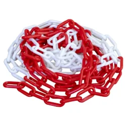Corrente de Plástico JBM 5m Vermelho e Branco Elo 6mm
