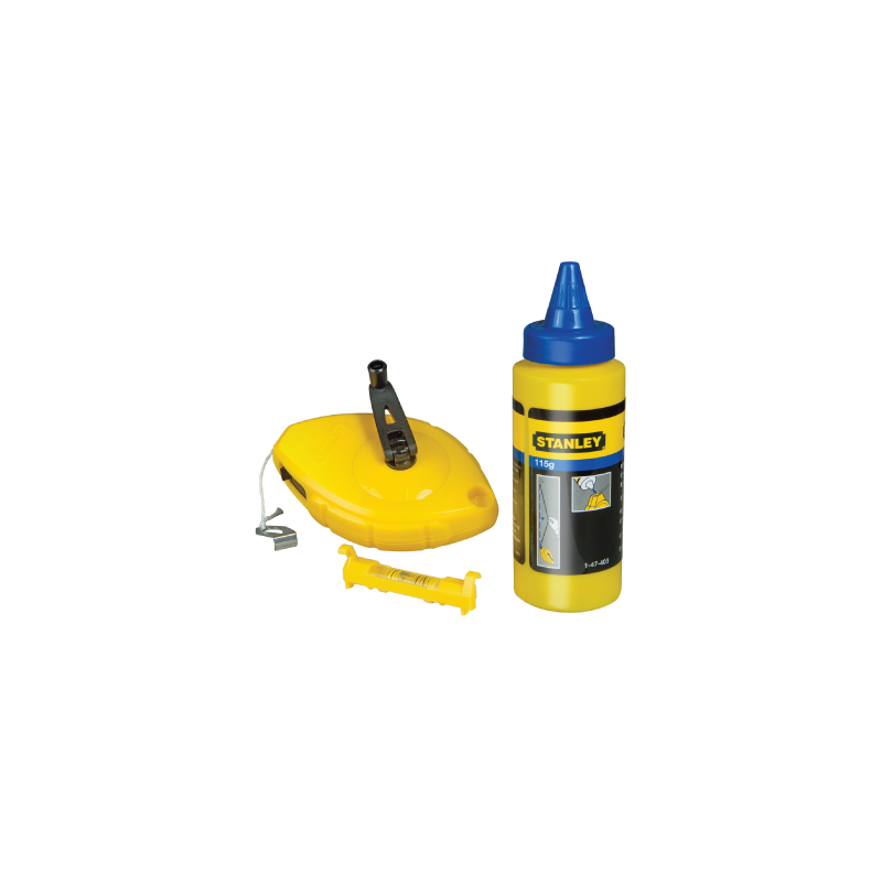 KIT TRAÇAR FRASCO DE GIZ 113G + NÍVEL DE CORDEL 30M STN0-47-443 STANLEY