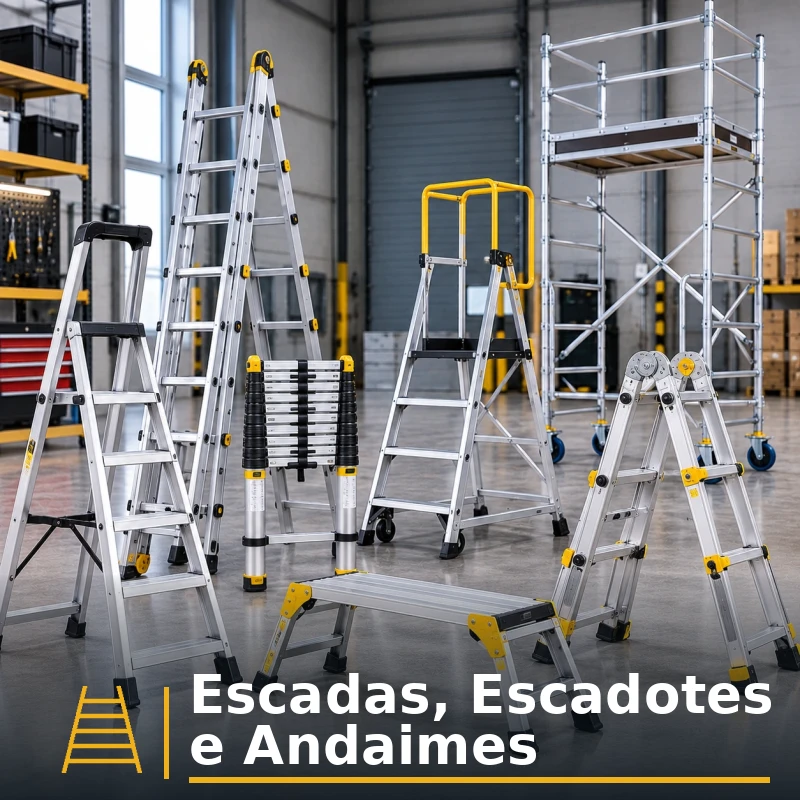 ESCADAS ESCADOTES E ANDAIMES