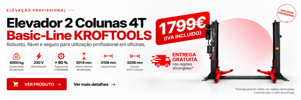 Elevador 2 Colunas 4T Basic-Line KROFTOOLS 4000kg Monofásico